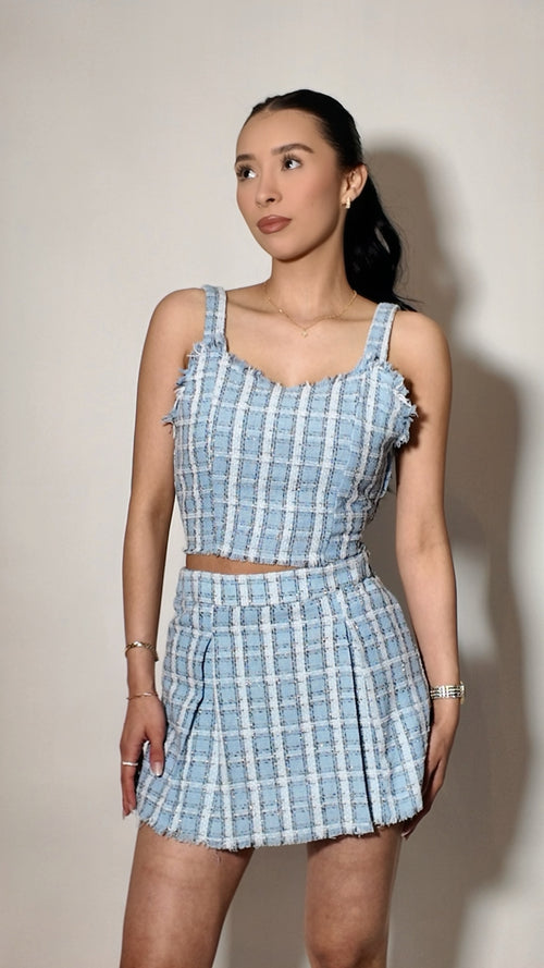 Blue plaid set